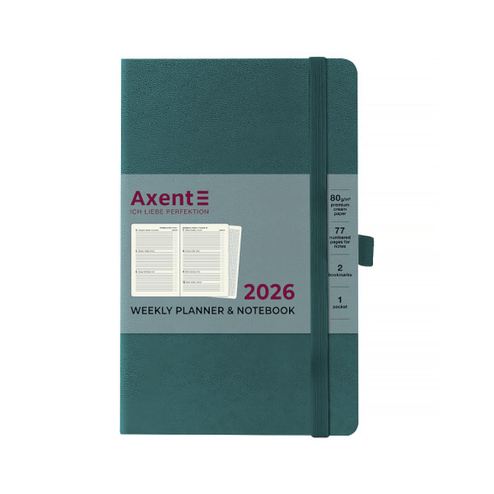 Тижневик Axent датований 2026 Partner Strong 125х195, малахітовий (8505-26-31-A)