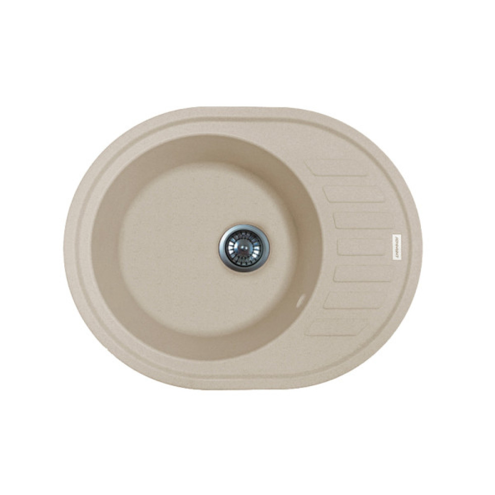 Мийка кухонна Adamant Ovum, штучний камінь, овальна, з крилом, 615х495х200мм, чаша - 1, врізна, Avena