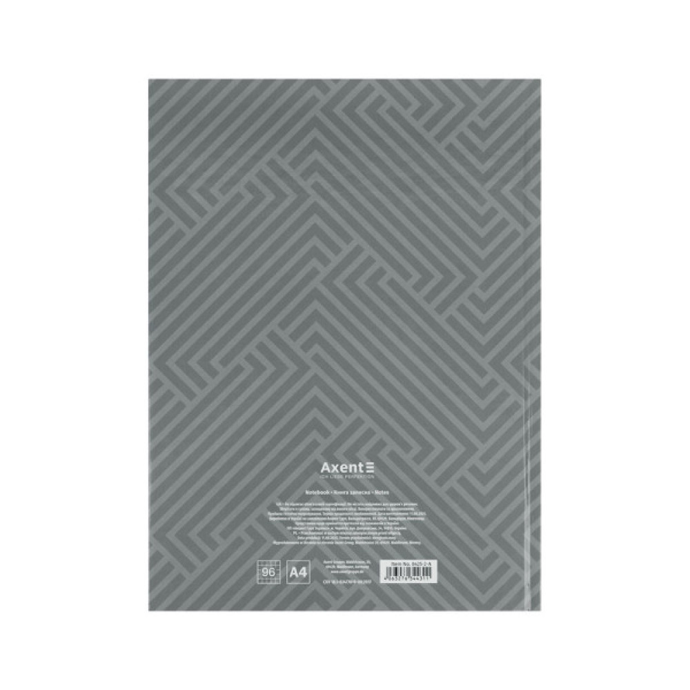 Книга записна Axent A4 Pattern, 96 аркушів клітинка, сірий (8425-2-A)