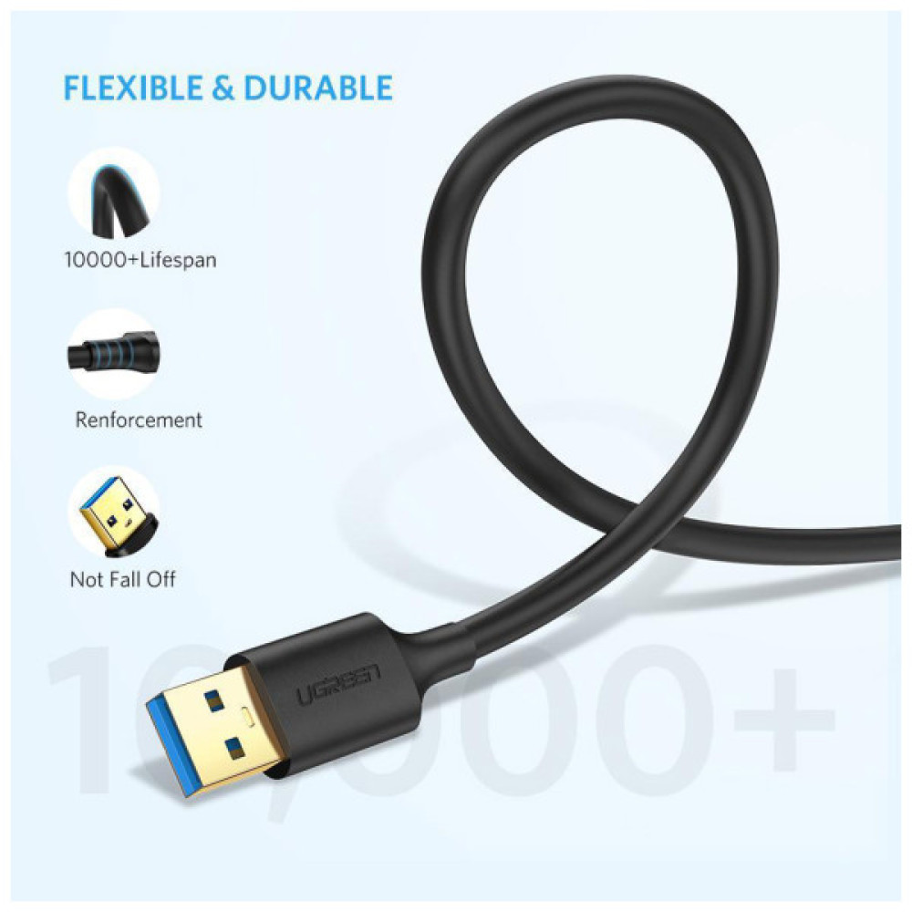 Дата кабель USB 3.0 AM/AM 0.5m US128 black Ugreen (10369)