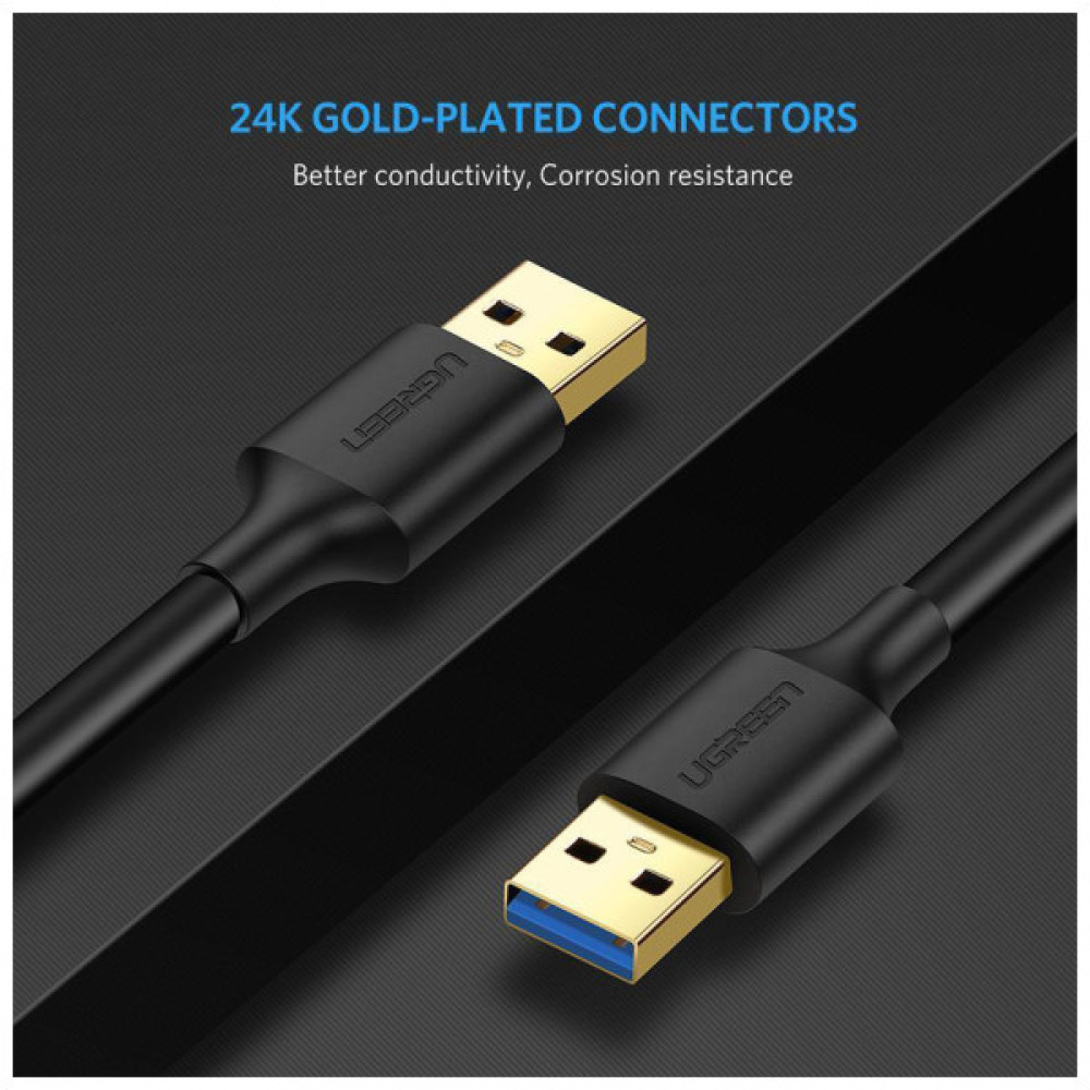 Дата кабель USB 3.0 AM/AM 0.5m US128 black Ugreen (10369)