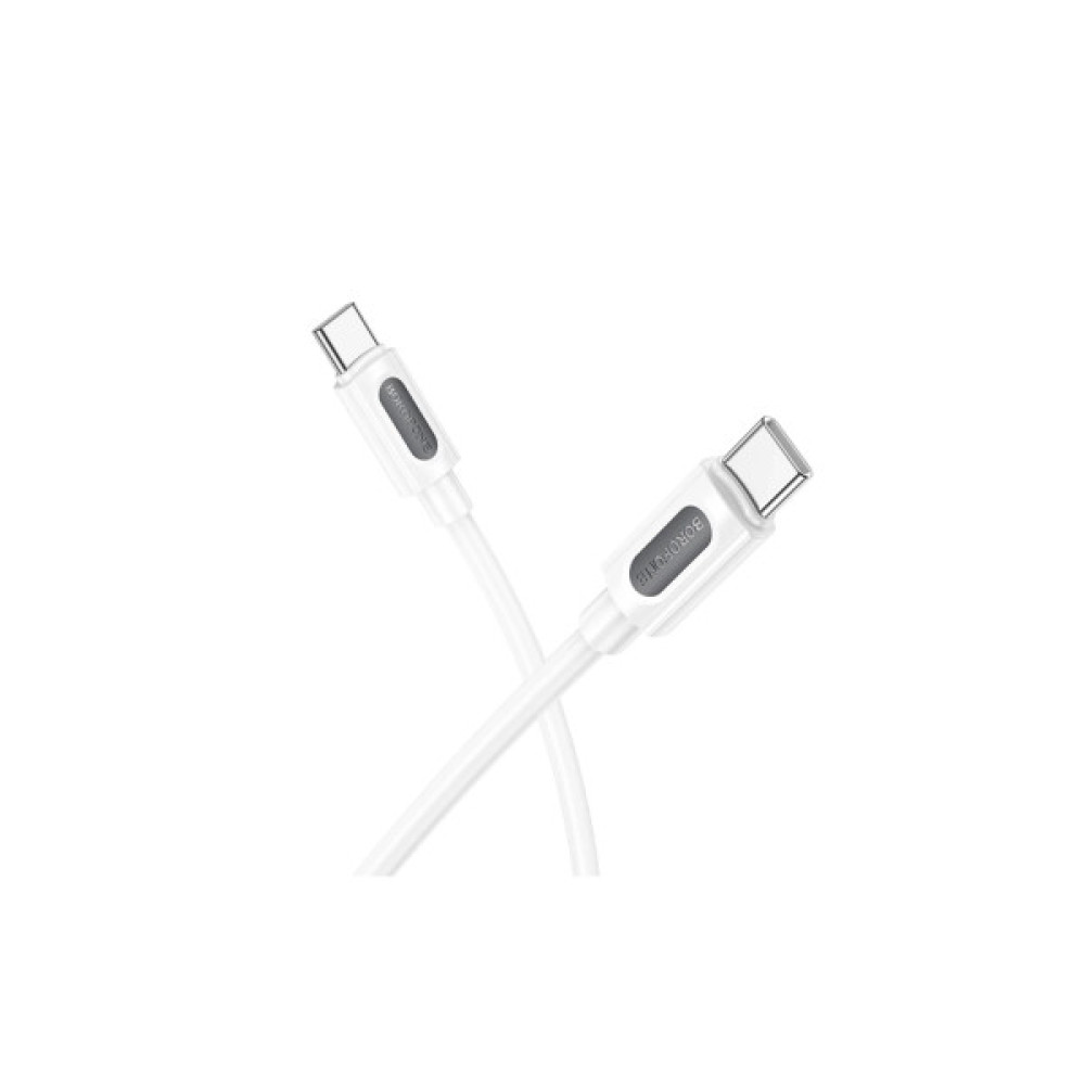 Дата кабель USB-C to USB-C 1.0m 60W silicone BX114 Structure white BOROFONE (6941991116919)