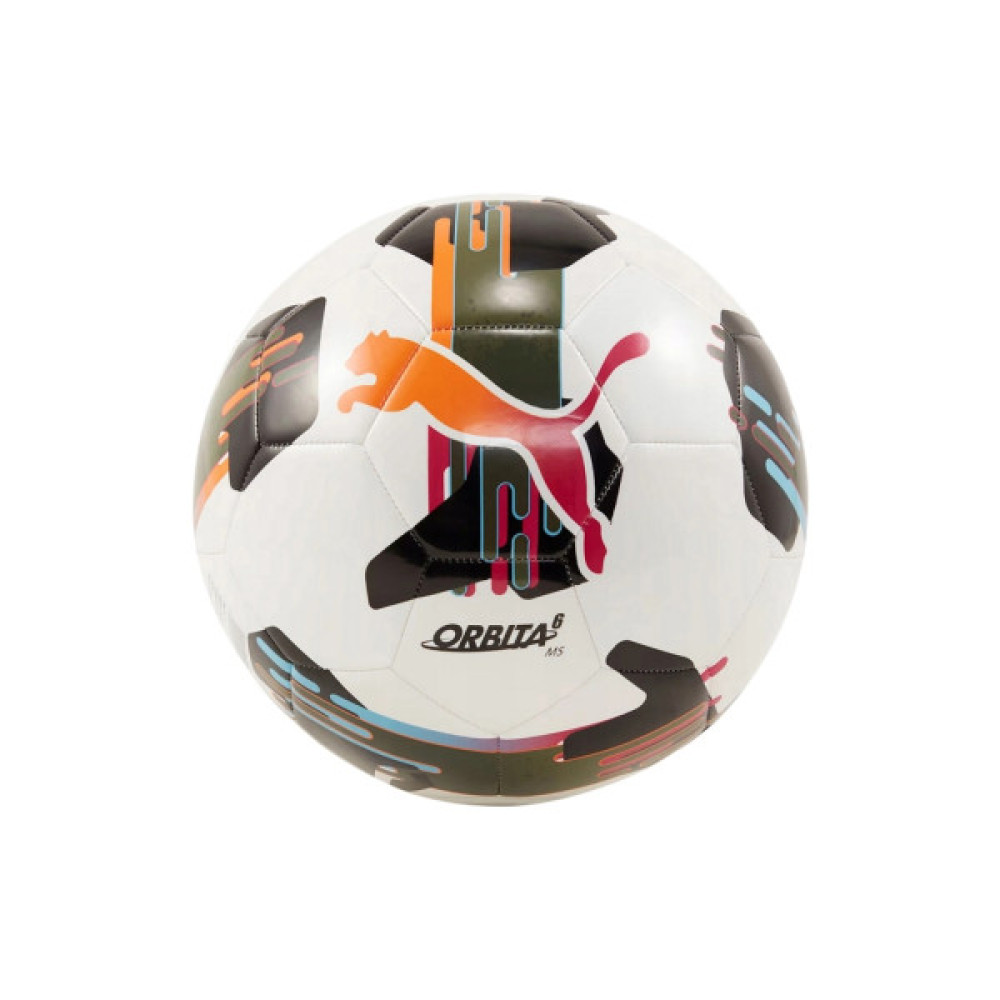 М'яч футбольний Puma Orbita 6 MS 084335-01 білий, чорний, помаранчевий 4 (4067981508471)