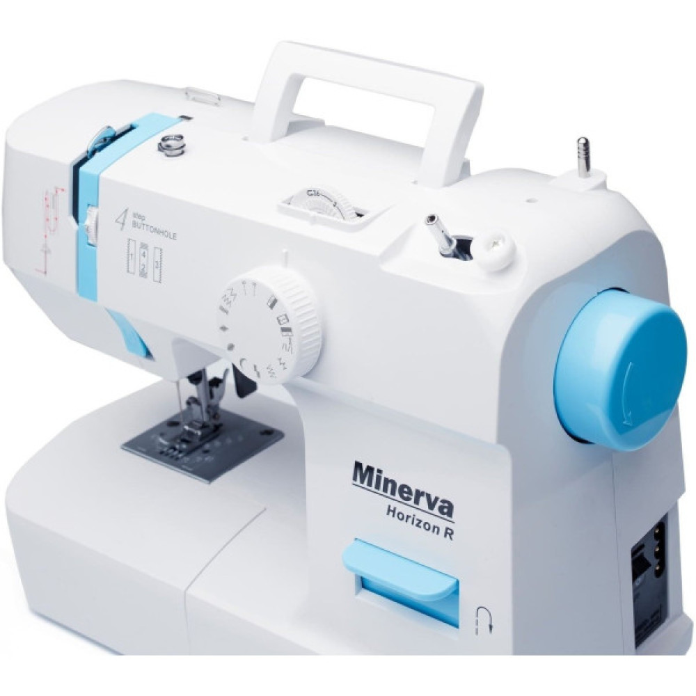 Швейна машина МINERVA Horizon R, електромех., 71 Вт, 13 швейних операцій, петля напівавтомат, білий
