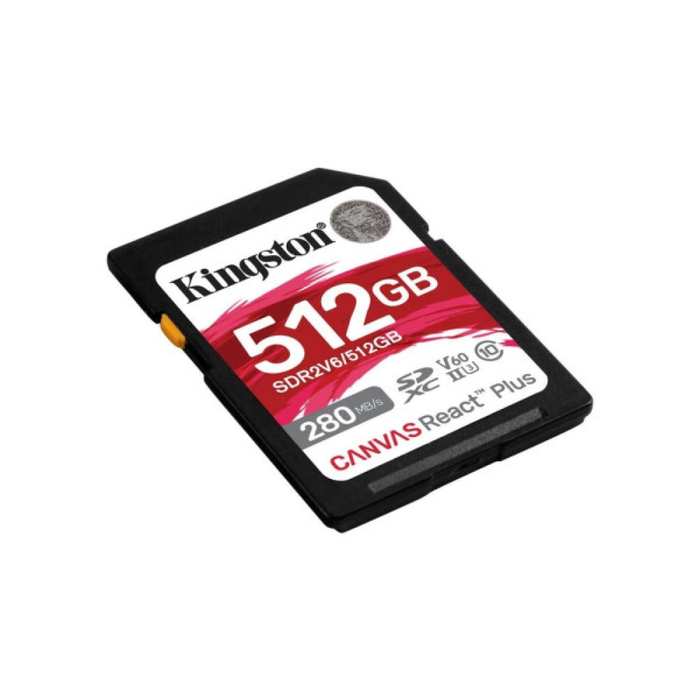 Карта пам'яті Kingston 512GB SDXC class 10 UHS-II U3 Canvas React Plus (SDR2V6/512GB)