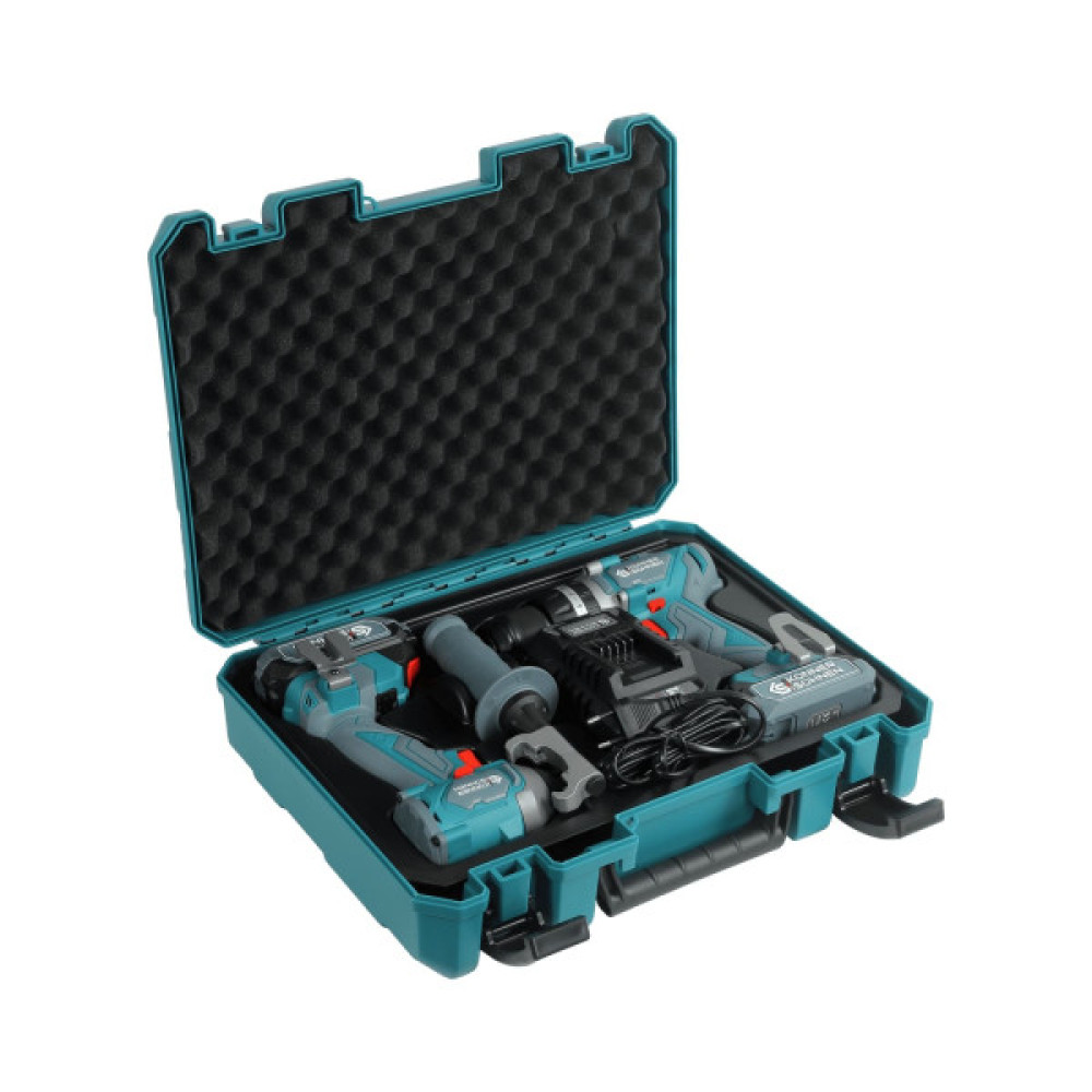 Набір із двох акумуляторних інструментів Konner&Sohnen KS IDISD 20V SET 2 20В дриль ударний, гвинтоверт, швидкий ЗП 2А акб 2х2А·год кейс 5кг