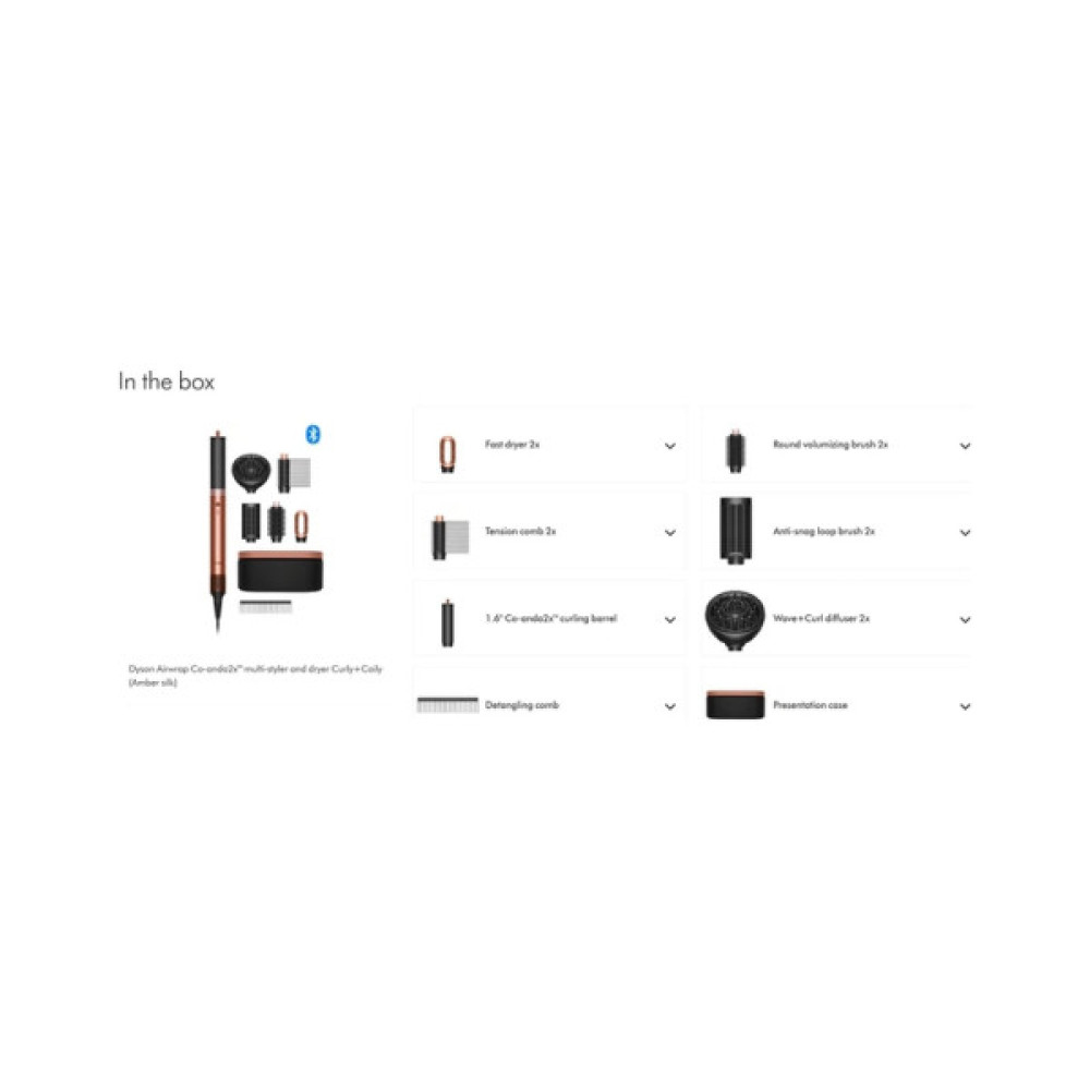 Стайлер Dyson HS09 Airwrap Co-anda2x Curly to Coily Amber Silk (143161-01)