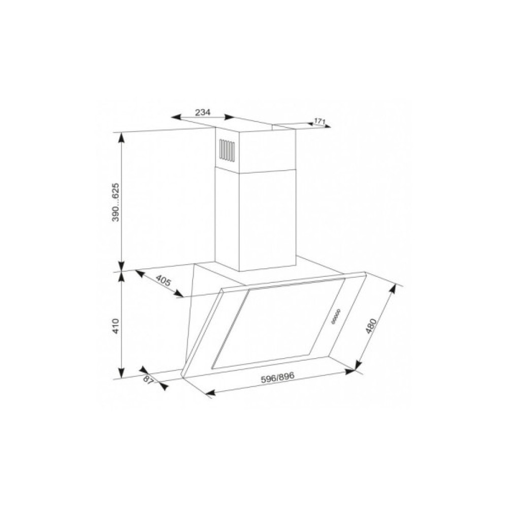 Витяжка кухонна Eleyus Titan A 1200 LED SMD 90 BL