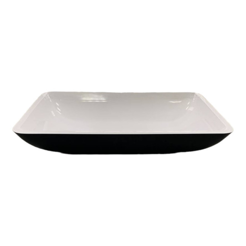 Раковина, умивальник Adamant LOWER, штучний камінь, прямокут., без отвору для змішувача та переливу, 560x360x100мм, накладний, чорно-білий