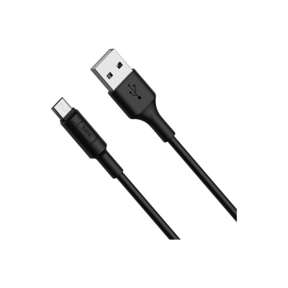 Дата кабель USB 2.0 AM to Micro 5P 1.0m 2A PVC X25 black HOCO (6957531080121)