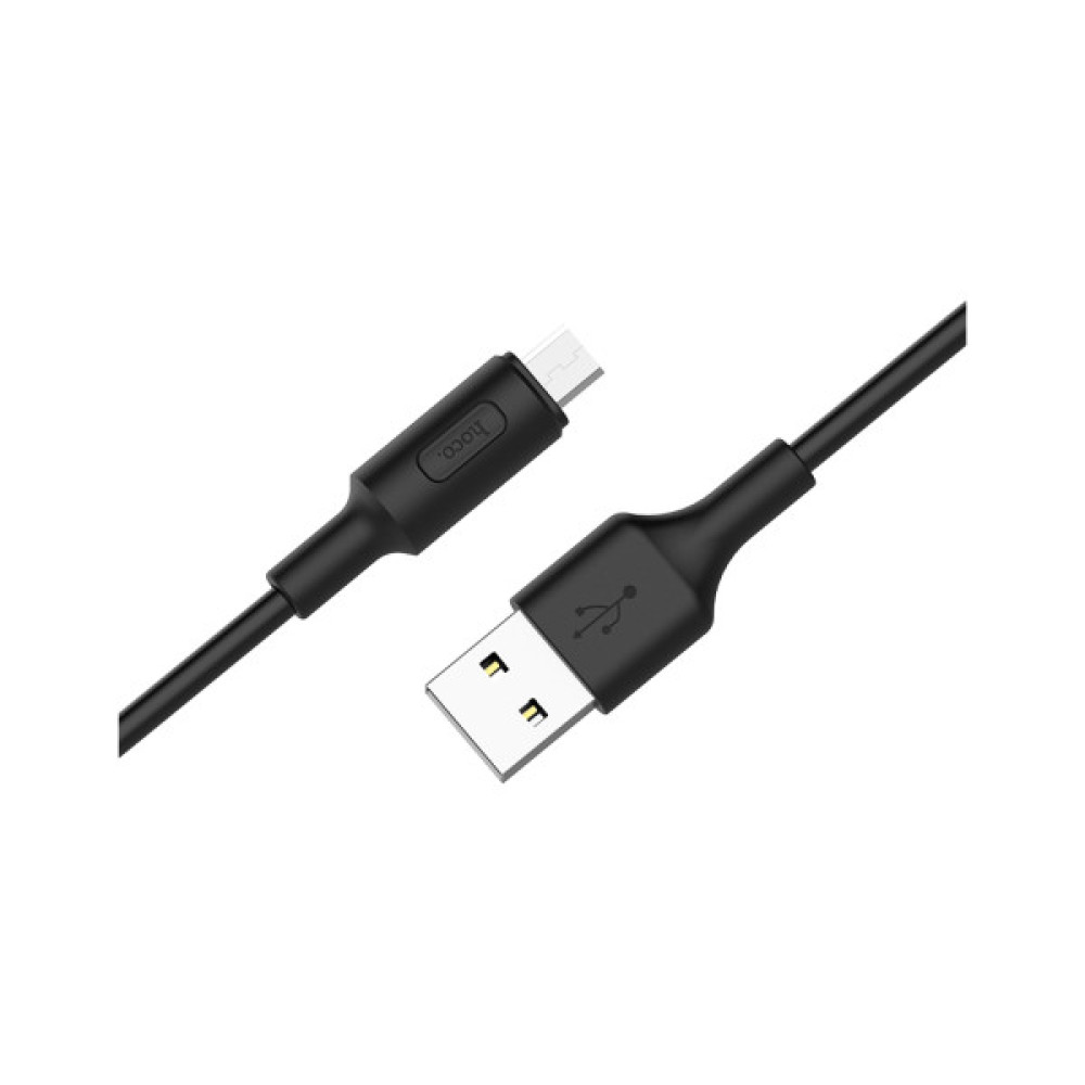 Дата кабель USB 2.0 AM to Micro 5P 1.0m 2A PVC X25 black HOCO (6957531080121)