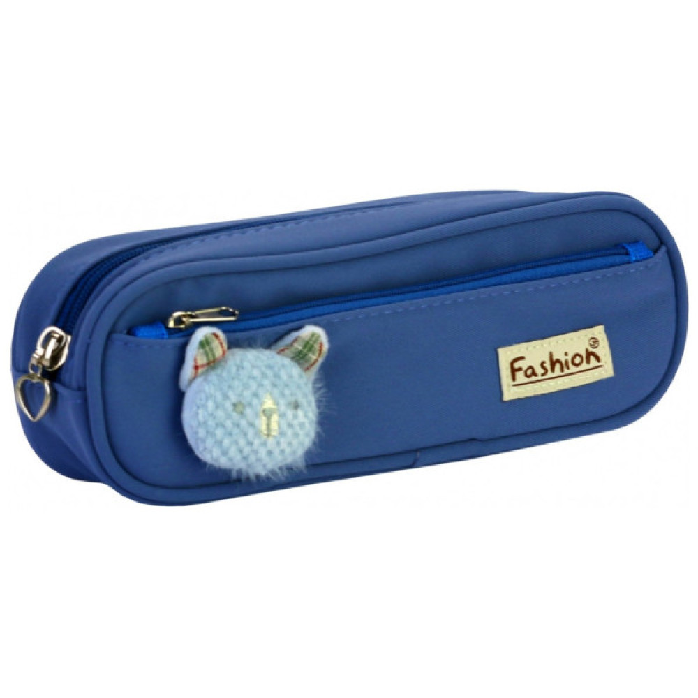 Пенал Cool For School 2 відділення з аплікацією Блакитний (CF6885-dk.blue)