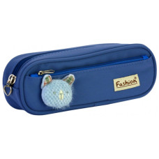 Пенал Cool For School 2 відділення з аплікацією Блакитний (CF6885-dk.blue)