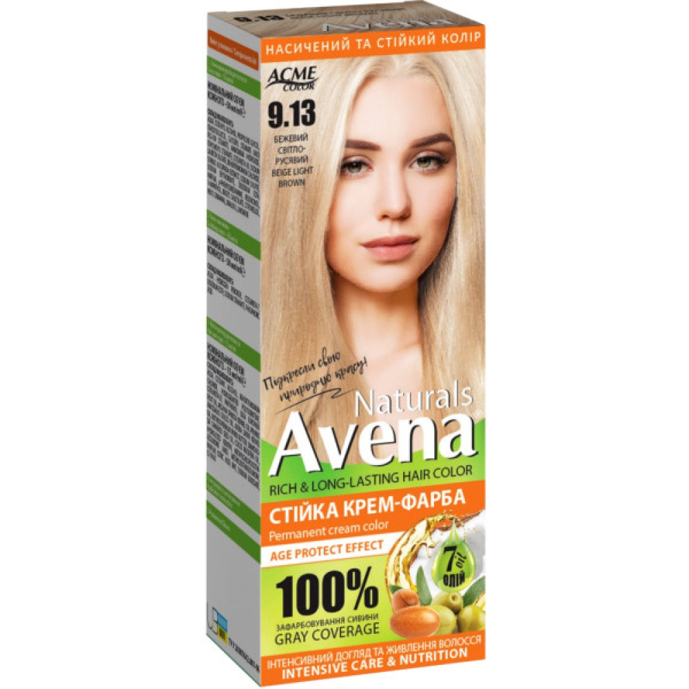 Фарба для волосся Acme Color Avena Naturals Стійка 9.13 - Beige Light Brown (4823115503091)