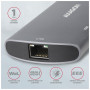 Концентратор AXAGON USB-C to 2xUSB-A + HDMI + RJ45 + SATA M.2 + PD 100W 0.18m grey (HMC-6M2)