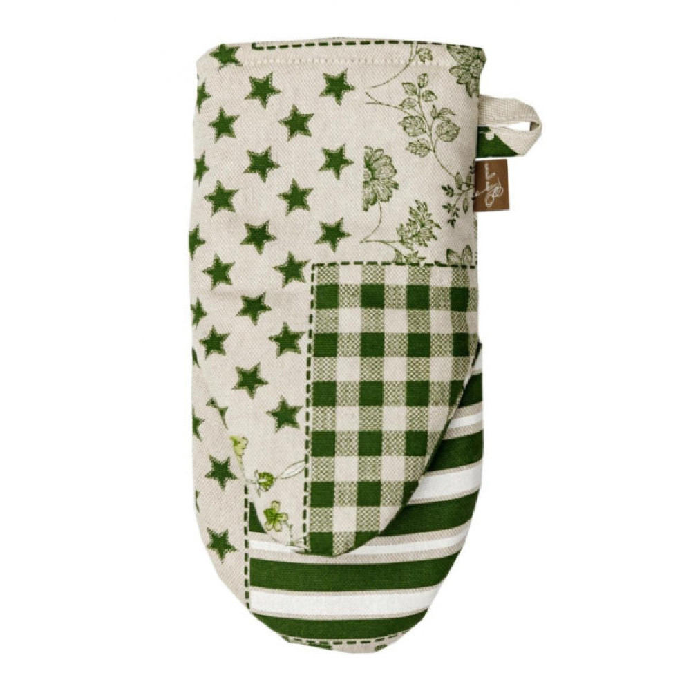 Кухонна прихватка Прованс Рукавичка Печворк зелений Господиня (031512)