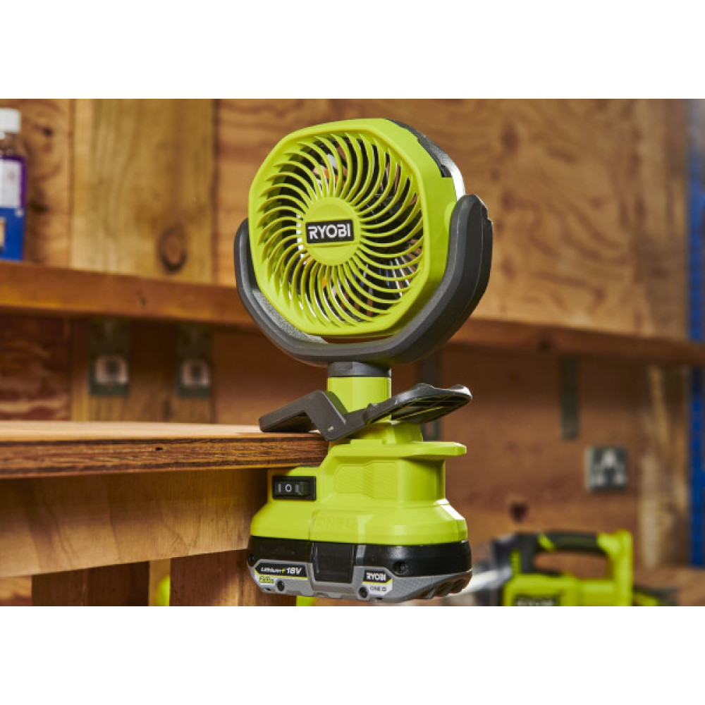 Вентилятор акумуляторний Ryobi ONE+ RCF18-0 18В 3400об/хв 2 швидкості поворотний 0.4кг без АКБ та ЗП
