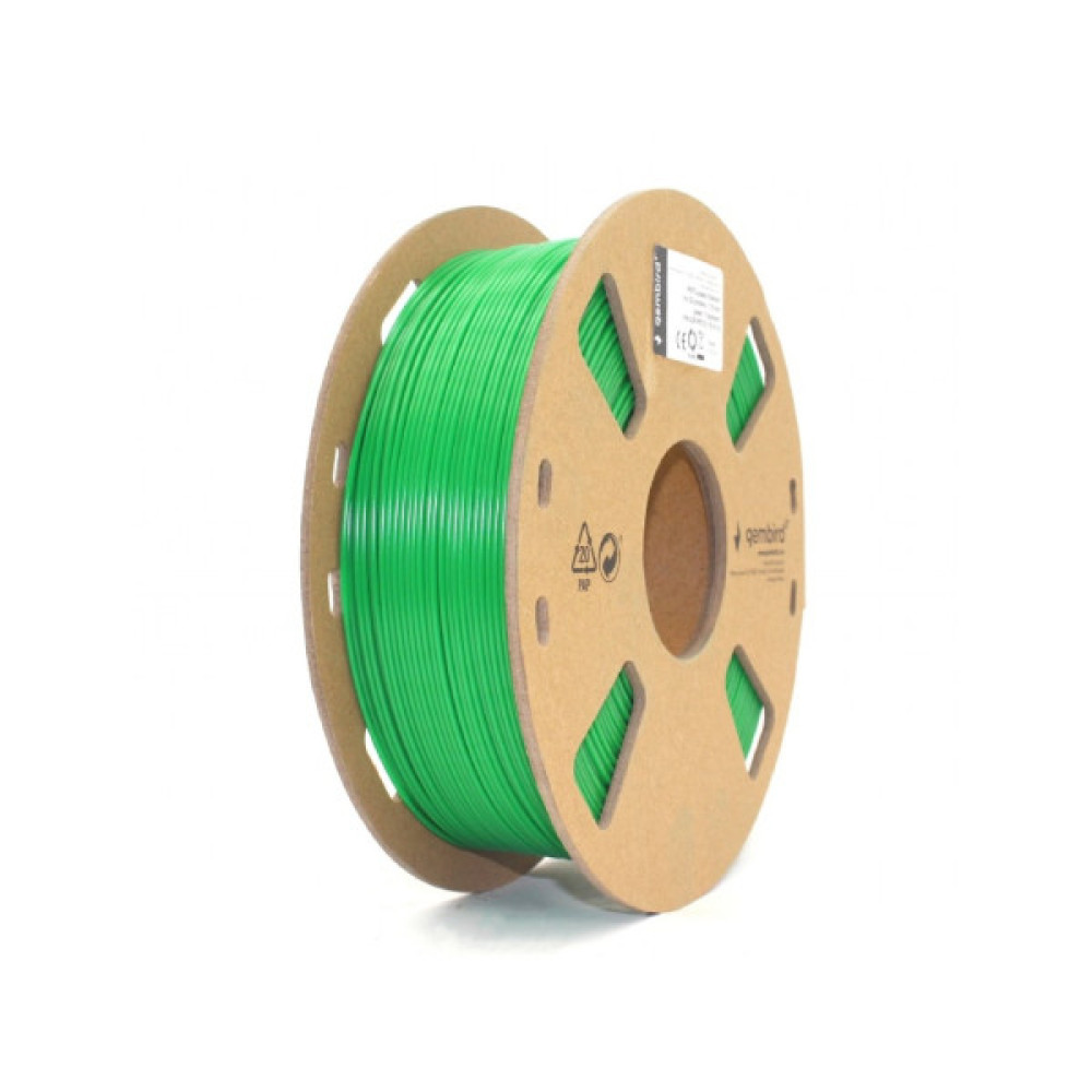 Пластик для 3D-принтера Gembird PETG, 1.75 мм, green, 1 кг (3DP-PETG1.75-01-G)