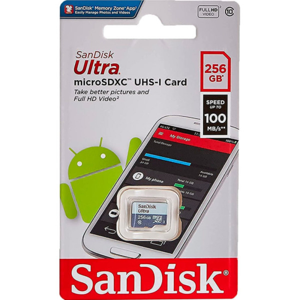 Карта пам'яті SanDisk 256GB microSDXC class 10 UHS-I Ultra (SDSQUNR-256G-GN3MN)