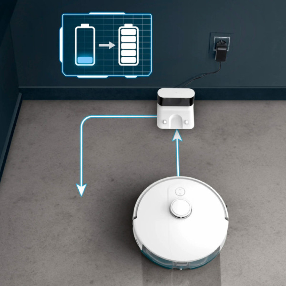 Робот-пилосос Rowenta миючий X-Plorer Serie 140 Total Care, 5000ПаВт, h=9.5см, 0.32л, конт пил -0.35л, вода - вологе прибирання, автон. робота до 120хв, білий