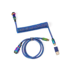 Дата кабель USB 2.0 AM to USB-C 1.08m Premium Coiled Aviator Straight rainbow plated blue Keychron (CAB6_KEYCHRON) Дата кабель USB 2.0 AM to USB-C 1.08m Premium Coiled Aviator Straight rainbow plated blue Keychron (CAB6_KEYCHRON)
