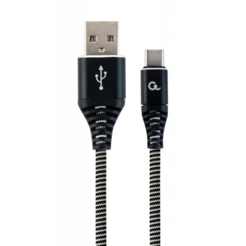 Дата кабель USB 2.0 AM to USB-C 2.0m Cablexpert (CC-USB2B-AMCM-2M-BW)
