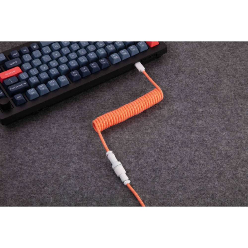 Дата кабель USB-C + USB A to USB-C 1.36m Coiled Aviator orange Keychron (CAB14_KEYCHRON)