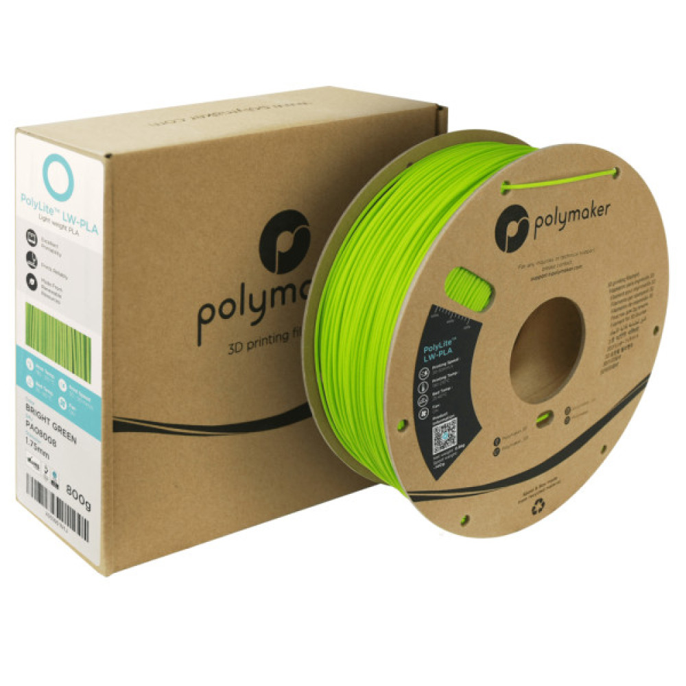 Пластик для 3D-принтера Polymaker PLA POLYLITE LW 1.75 mm 0,8kg BRIGHT GREEN (PA08008)