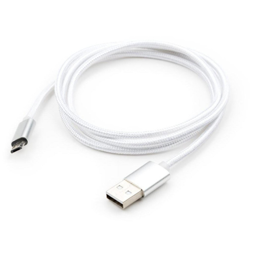 Дата кабель USB 2.0 AM to Micro 5P 1m LED silver Vinga (VCPDCMLED1S)