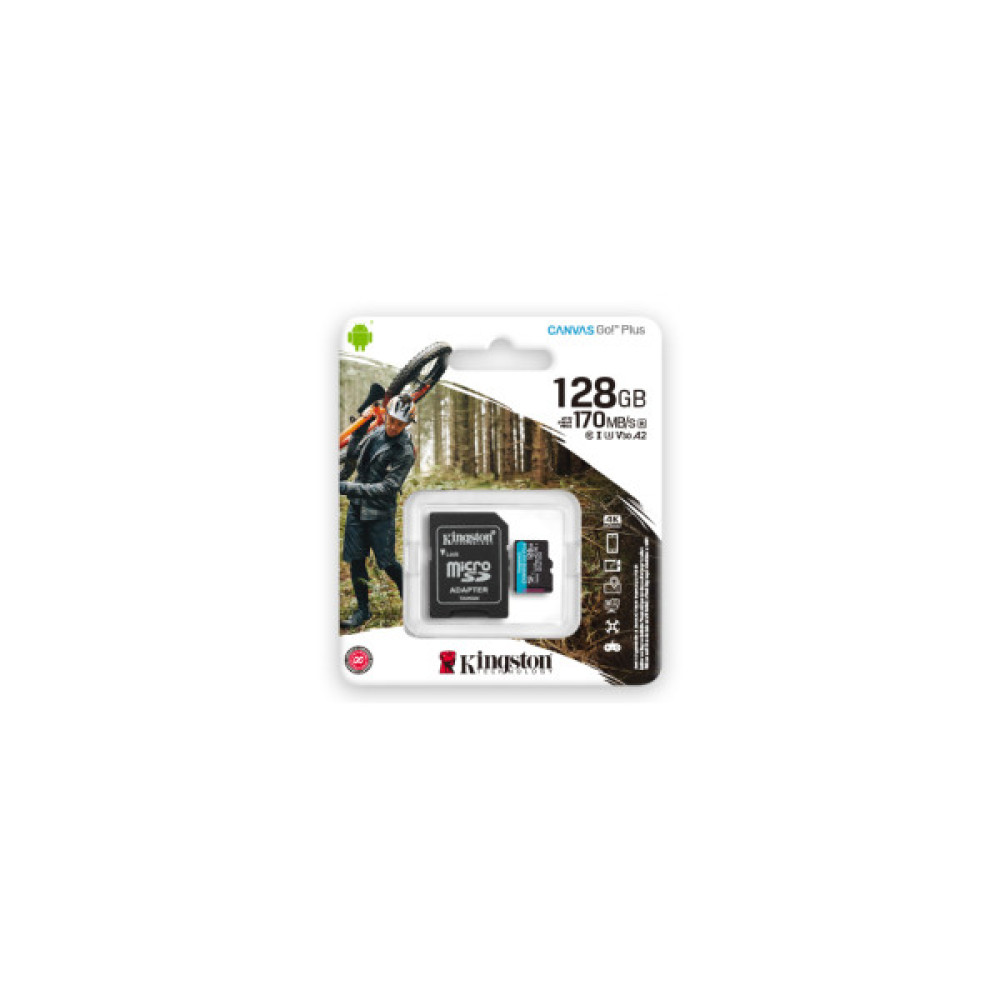Карта пам'яті Kingston 128GB microSDXC class 10 UHS-I U3 A2 Canvas Go Plus (SDCG3/128GB)