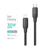Дата кабель USB-C to Lightning 2.0m PD30W TPE embossed black ColorWay (CW-CBPDCL102-BK)