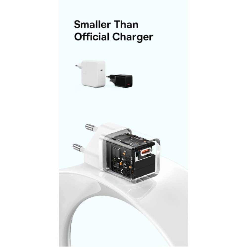 Зарядний пристрій Baseus GaN5 Fast Charger USB-C 30W black (CCGN070401)