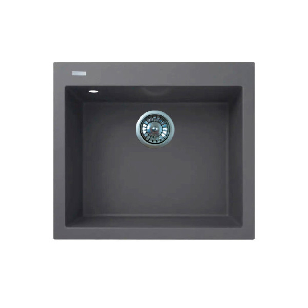 Мийка кухонна Adamant Univer, штучний камінь, квадрат, без крила, 560х500х200мм, чаша - 1, врізна, сірий