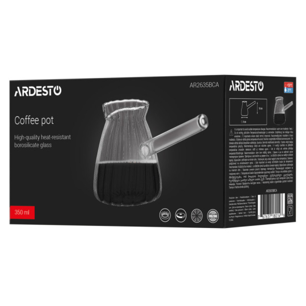Турка Ardesto Iceberg 350мл, боросилікатне скло, прозорий (AR2635BCA)
