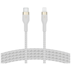 Дата кабель USB-C to Lightning 1.0m BRAIDED SILICONE white Belkin (CAA011BT1MWH)