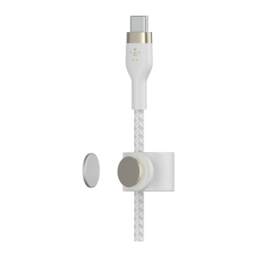 Дата кабель USB-C to Lightning 1.0m BRAIDED SILICONE white Belkin (CAA011BT1MWH)