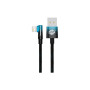 Дата кабель USB 2.0 AM to Lightning 2.0m 2.4A 90° corner black/blue Baseus (CAVP000121)