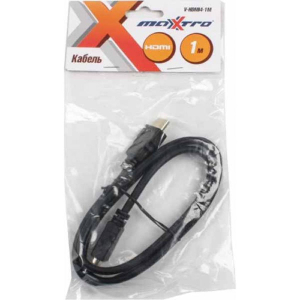 Кабель мультимедійний HDMI M to HDMI M 1.0m Maxxter (V-HDMI4-1M)