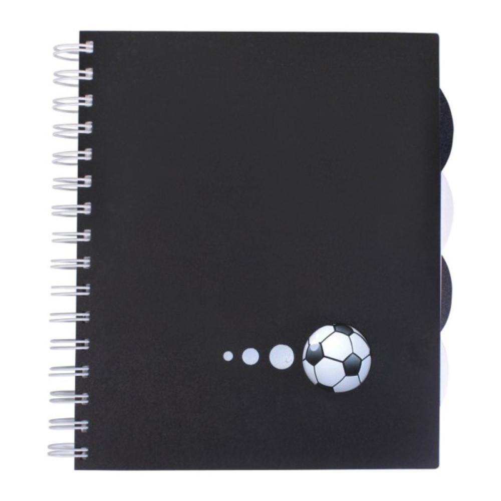 Блокнот Economix В5 Футбол, пластикова обкладинка з вирубкою та паперової вставкою, евроспіраль, 150 аркушів (E20228-01)
