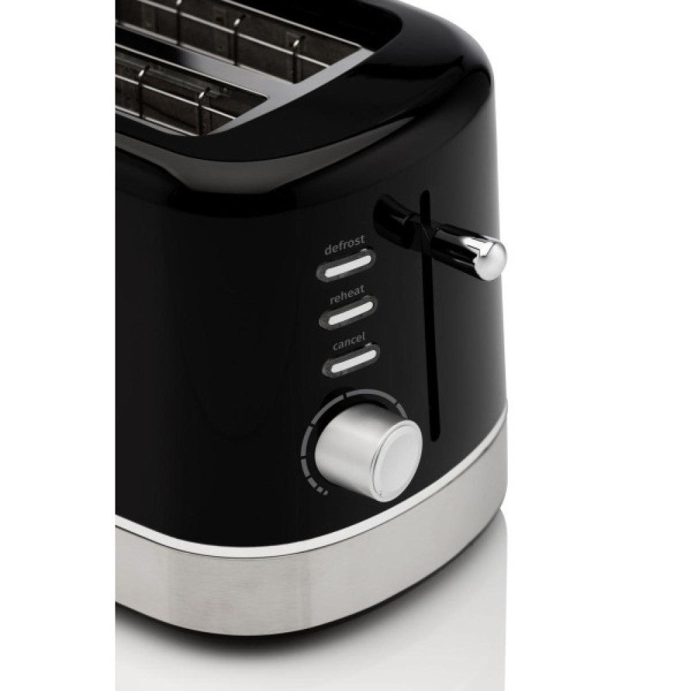 Тостер Gorenje 850Вт, підігрів, розморожування, пластик, чорний