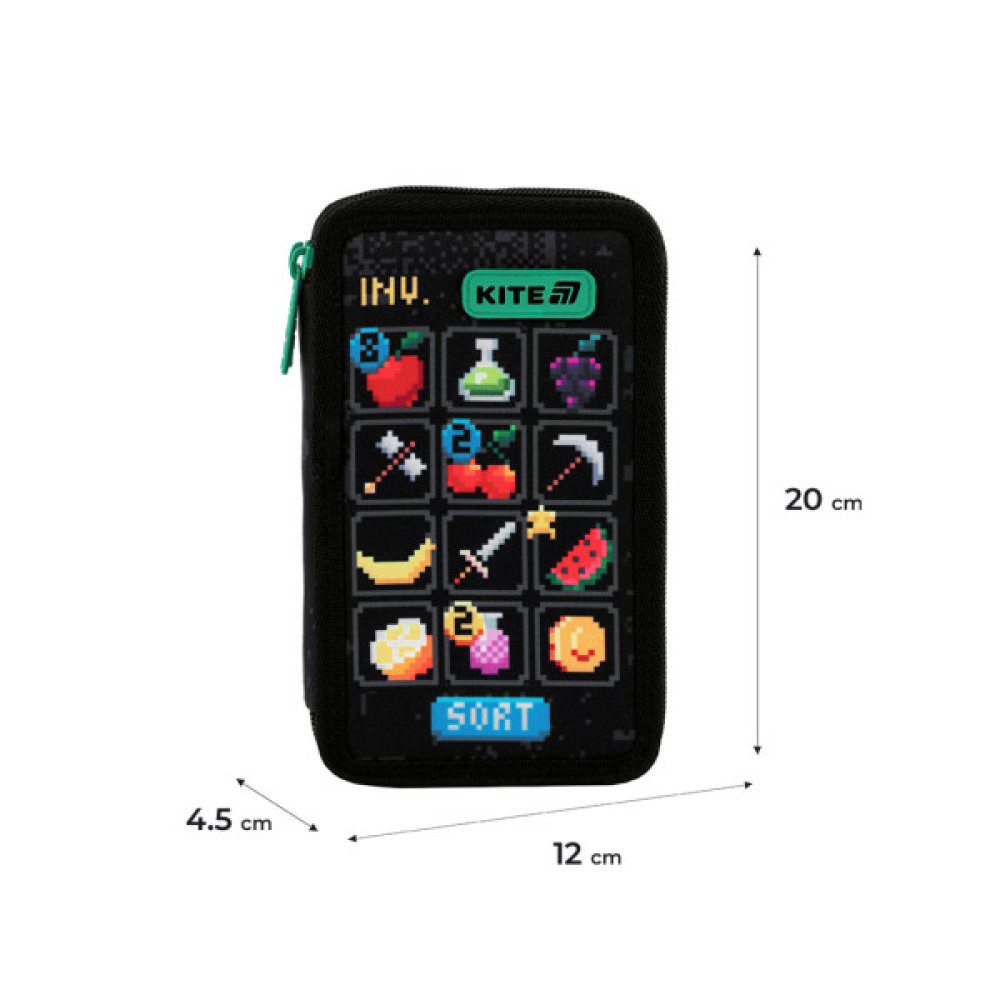 Пенал Kite 623 Pixel Game, , 2 відділення (K25-623-2)