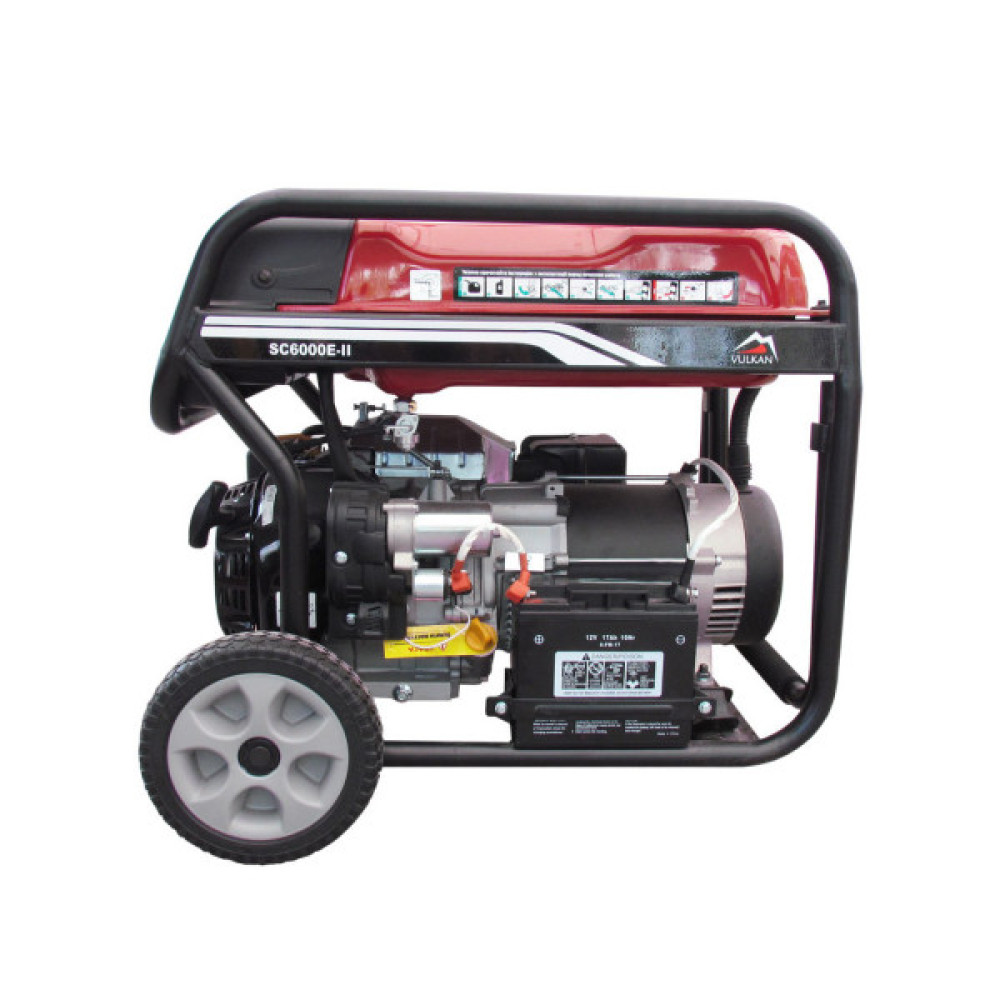 Генератор Vulkan SC6000E-II 1ф 5,0kW, ел.старт, бак-25л, колеса (SC6000E-II) Генератор Vulkan SC6000E-II 1ф 5,0kW, ел.старт, бак-25л, колеса (SC6000E-II)