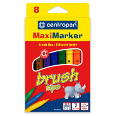 Фломастери Centropen 8773 Maxi Brush tips, 8 colors (8773/08)