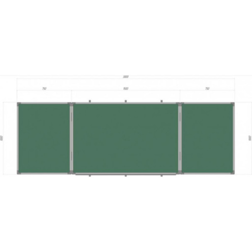 Шкільна дошка Sector магнітно-крейдова, 300х100 см (К3010)