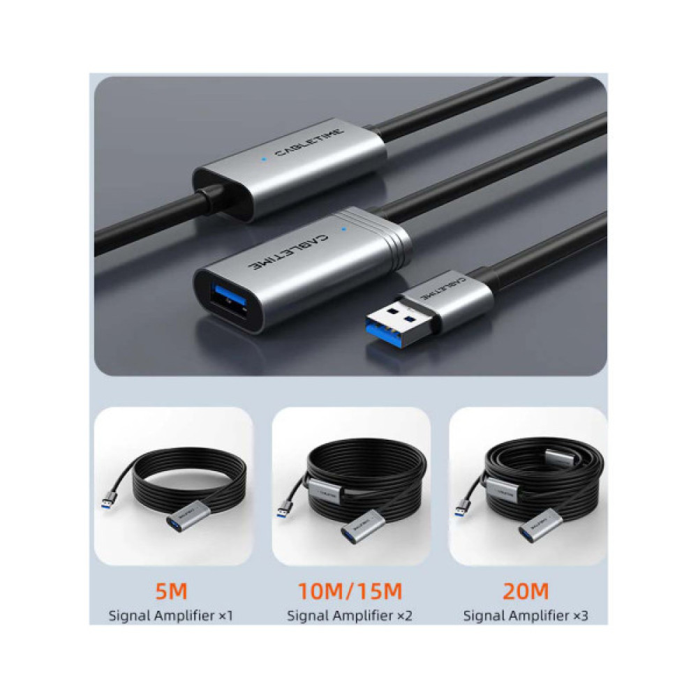 Дата кабель USB 3.0 AM/AF 20.0m active Cabletime (CA915194)