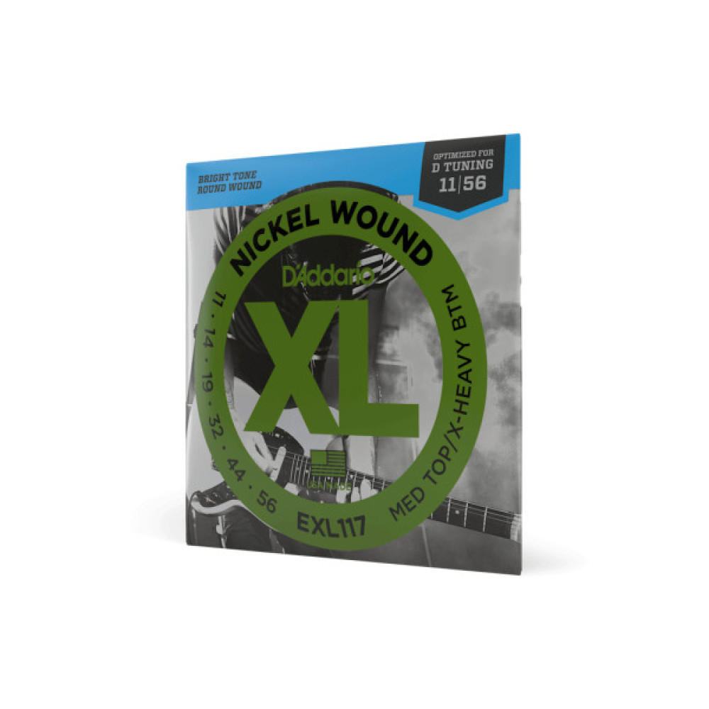Струни для гітари D'Addario XL Nickel Wound Medium Top / Extra Heavy Bottom (11-56) (EXL117)