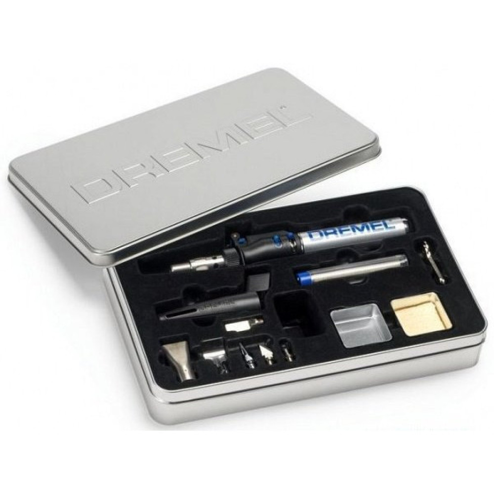 Паяльник газовий Dremel Versatip 2000-6 VersaTip 1200°C паливо 17мл п'єзо 6 насадок 0.95кг