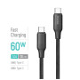 Дата кабель USB-C to USB-C 1.0m 3A 60W TPE embossed black ColorWay (CW-CBPDCC101-BK)