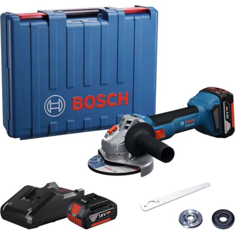 Шліфмашина кутова акумуляторна Bosch Professional GWS 18V-8 125мм 18В 2x4А·год 0-11000об·хв 1.7кг кейс ЗП GAL 18V-40