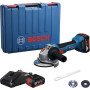 Шліфмашина кутова акумуляторна Bosch Professional GWS 18V-8 125мм 18В 2x4А·год 0-11000об·хв 1.7кг кейс ЗП GAL 18V-40